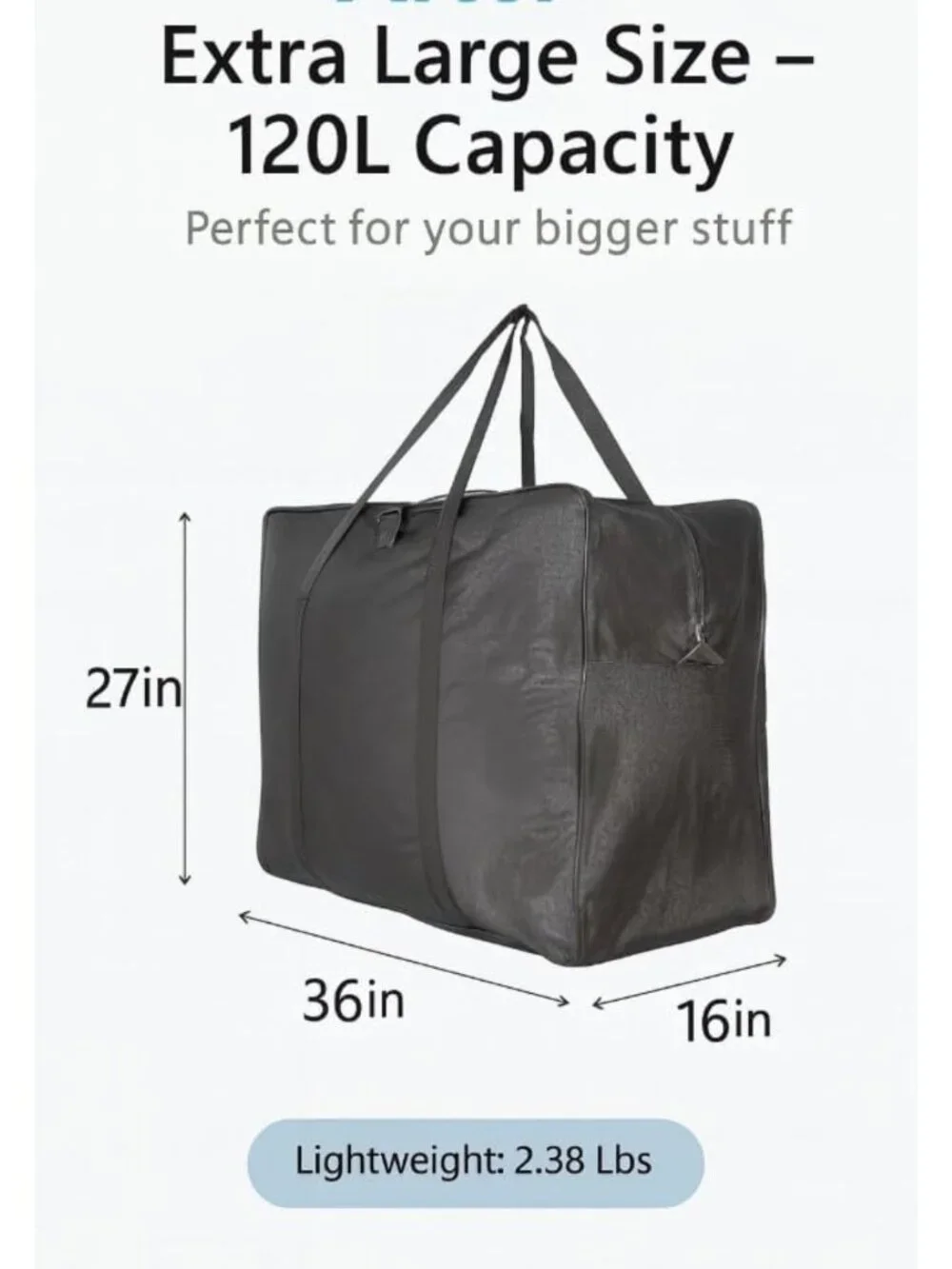 Extra Large Foldable Travel Duffel Bag - Heavy-Duty, Water-Resistant, TSA